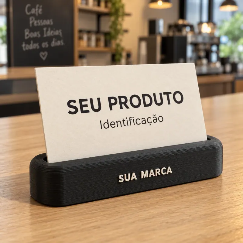 Detalhe do conceito Porta-etiqueta de Balcão