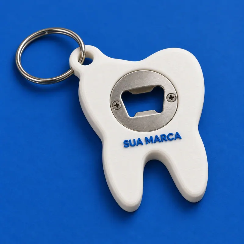Detalhe do conceito Chaveiro Abridor Dente