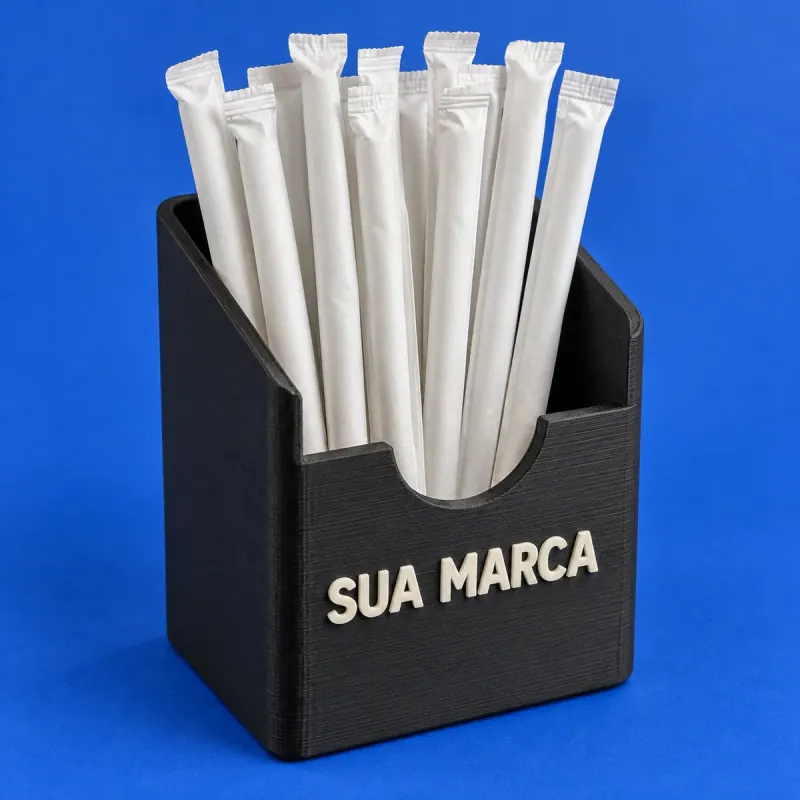 Detalhe do conceito Porta-canudos de Balcão